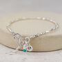 Sterling Silver Mini Nugget With Birthstone Bracelet, thumbnail 2 of 8