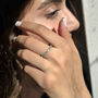 Aquamarine Moissanite Crystal Sterling Silver Ring, thumbnail 4 of 5