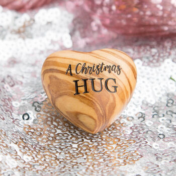 A Little Christmas Hug, Tiny Hug Token, Olive Wood, 3 of 7