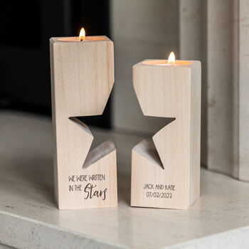 Personalised Written In The Stars Candle Holder Set, 2 of 4
