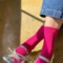 Fuchsia Pink Ribbed Socks, thumbnail 1 of 5