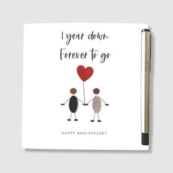 1st Wedding Anniversary Card Paper Anniversary, 5 of 7