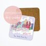Personalised Barcelona Skyline Coaster, Friendship Gift, thumbnail 1 of 3