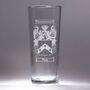 Personalised Engraved Coat Of Arms / Crest Pint Glass, thumbnail 1 of 2
