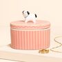 Pink Oval Ceramic Dog Trinket Pot, thumbnail 3 of 4