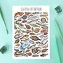 Sea Fish Of Britain Watercolour Postcard, thumbnail 1 of 9