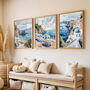 Set Of Three Santorini, Greece Watercolour Art Prints, thumbnail 1 of 9