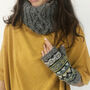 Fair Trade Fair Isle Knit Wool Lined Wristwarmer Gloves, thumbnail 9 of 12