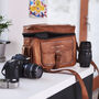 Personalised Black Leather Camera Bag, thumbnail 2 of 4