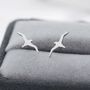 Albatross Bird Stud Earrings In Sterling Silver, thumbnail 2 of 11