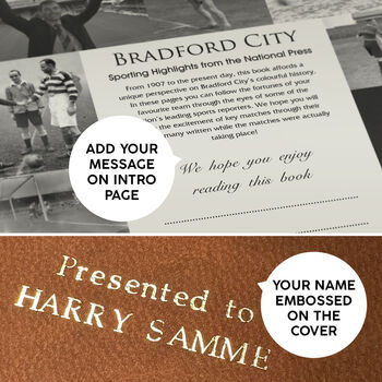 Bradford City Personalised Football Gift Bantams Newspaper History Book, 9 of 12