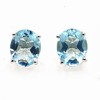 925 Silver Blue Topaz Glow November Birthstone Earrings, 3 of 4