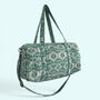 Large Weekend Duffle Bag | Mint Green Geometric Block Print, thumbnail 1 of 7