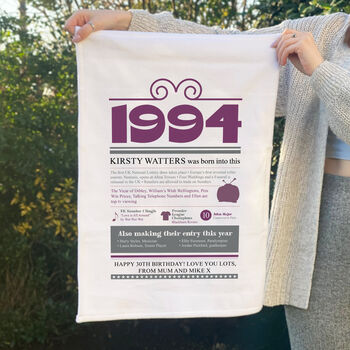 Personalised Birth Year Tea Towel, 9 of 12