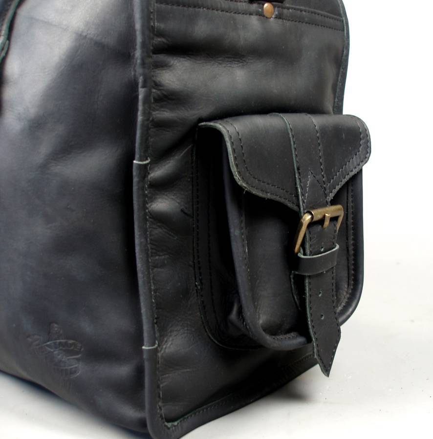 vintage style leather cabin bag by vintage child