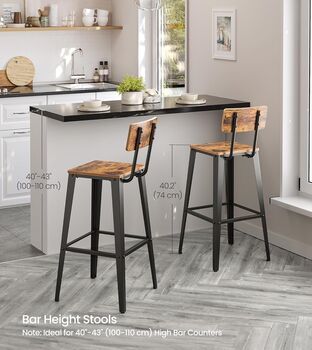 Bar Stool Set Bar Chairs With Backrest, 4 of 9