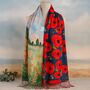 Poppy Fields By Monet And Poppy Print Reversible Scarf, thumbnail 1 of 5