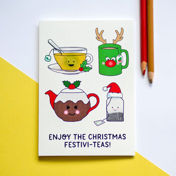 'Festivi Teas' Funny Tea Christmas Card, 3 of 3