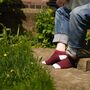 Lux Taylor Burgundy Luxury Crew And Trainer Men’s Socks, thumbnail 4 of 6