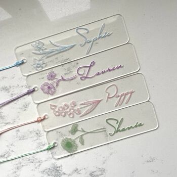 Personalised Custom Tassel Clear Acrylic Bookmark, 2 of 8