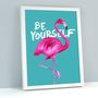 Be Yourself Flamingo Print, thumbnail 2 of 7