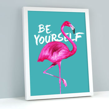 Be Yourself Flamingo Print, 2 of 7