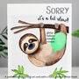 Personalised Sloth Belated Birthday Card, thumbnail 4 of 5