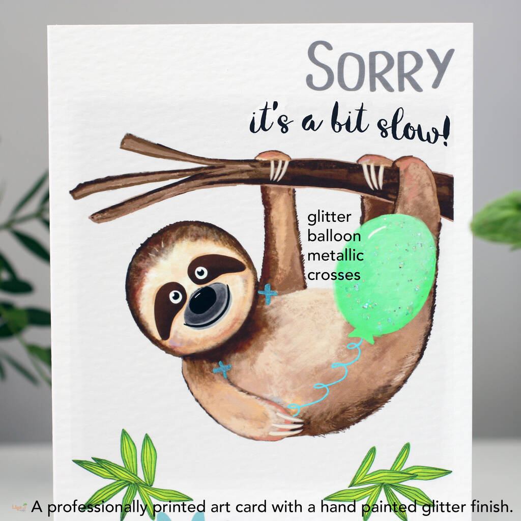 Belated Birthday Card Sloth Card Funny Birthday Card | My XXX Hot Girl
