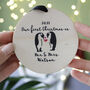 Penguin First Married Mr And Mrs Wooden Tree Decoration, thumbnail 6 of 8