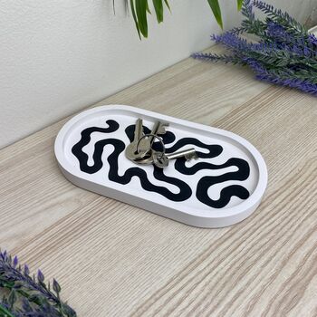 White Swirls Oval Trinket Tray Dish, 4 of 5