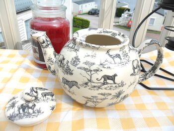 Six Cup Teapot In Black Safari Design, 4 of 9