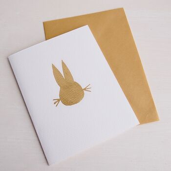 Handmade Gold Leaf Easter Bunny Rabbit Card, 5 of 7