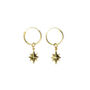 North Star Charm Hoop Earrings Silver Or Gold, thumbnail 2 of 3