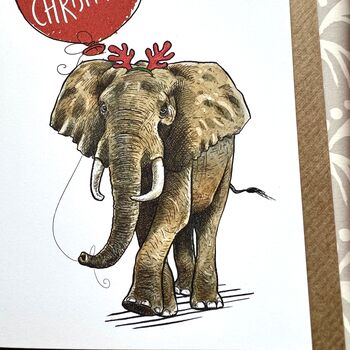 Elephant Christmas Card, 2 of 3
