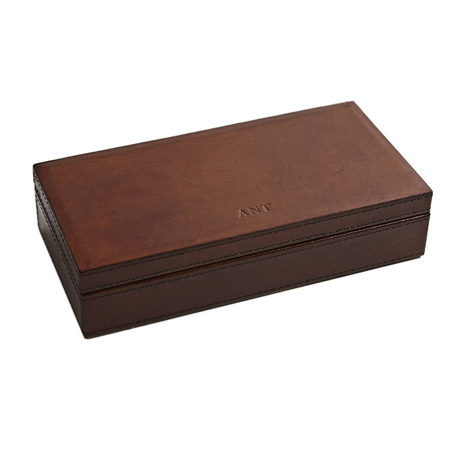 leather cufflink box by life of riley | notonthehighstreet.com