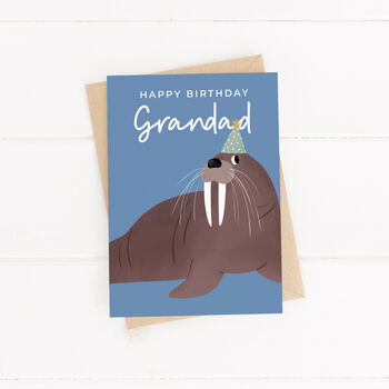 Grandad Cute Walrus Birthday Card, 2 of 4