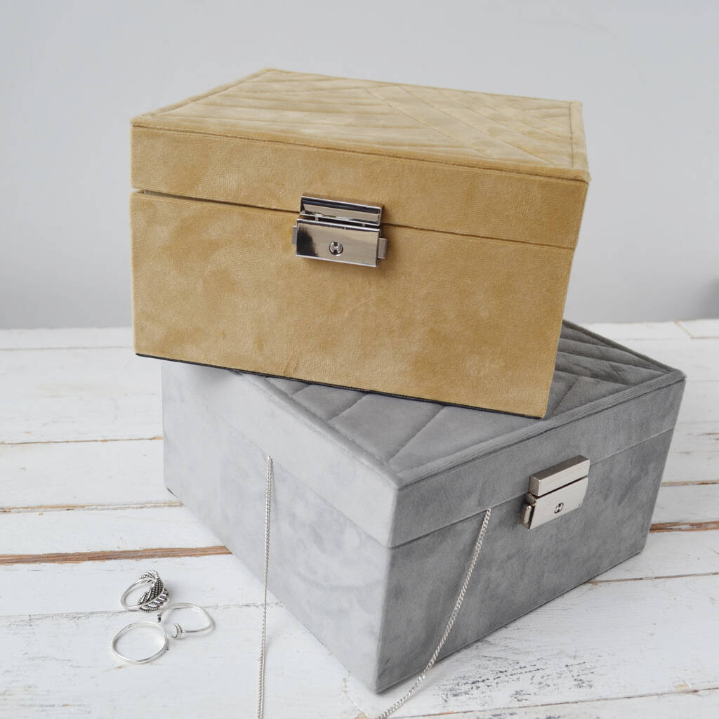 Personalised Quilted Velvet Jewellery Box By Solesmith