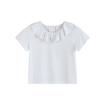 Isabelle White Collar Frill Top, 2 of 12