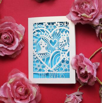 The Lovers Tarot Inspired Paper Cut Card, 9 of 9