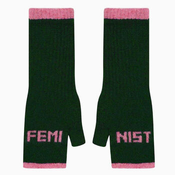Feminist Fingerless Mittens, 3 of 4