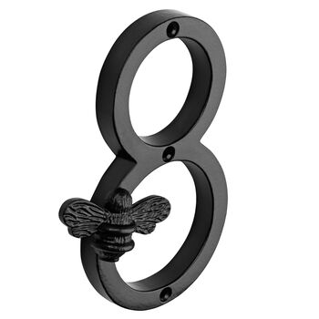 House Numbers With Bee In Black Finish, 10 of 12