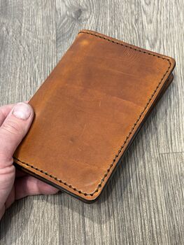 Leather Passport Holder, Burnt Tan, 3 of 7