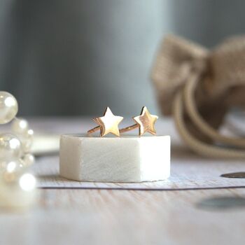Rose Gold Star Earrings, A Daughter Is, 2 of 4
