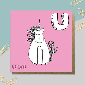 Unicorn Alphabet Cards N To Z, 9 of 12