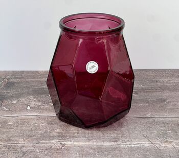 Pink Recycled Glass Vase, 19cm, 3 of 4