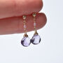 Pink Tourmaline And Pink Amethyst Drop Earrings, thumbnail 4 of 10