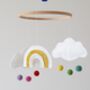 Rainbow And Cloud Baby Mobile White And Gold, thumbnail 1 of 5