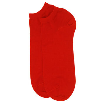 Oxford Stripe Scarlet And Classic Red Men's Trainer Socks, 9 of 11