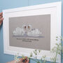 Personalised Embroidered Swan Family Artwork, thumbnail 4 of 5