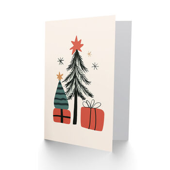 Gifts Presents Tree Bright Modern Xmas Christmas Card, 2 of 4